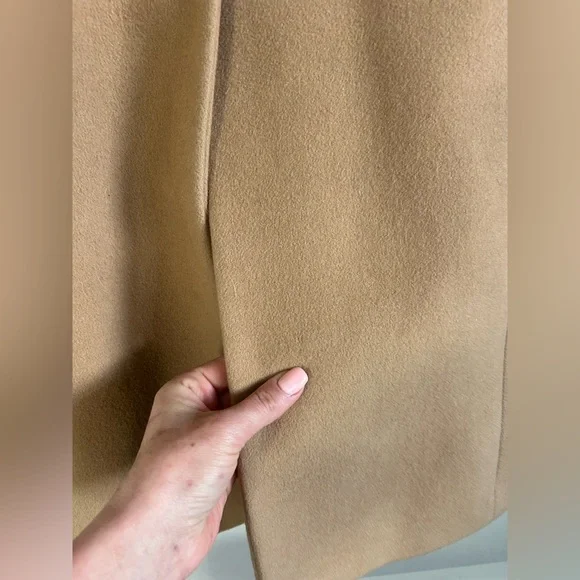 J.Crew Cashmere Wool Women’s Winter Pea Coat 16 beige Classic Longline Y2K - Picture 9 of 15